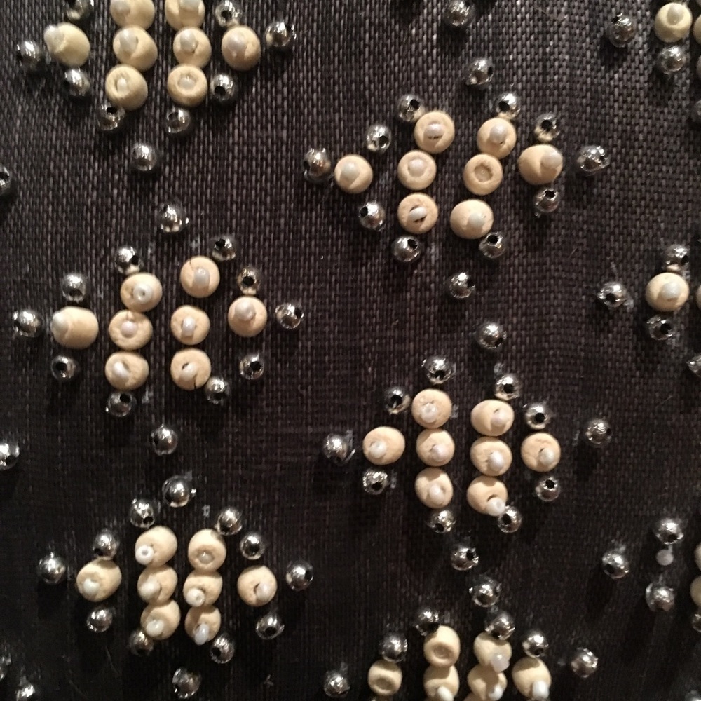 John Robshaw Pillow Metallic Gunmetal Gray Beading - Picture 4 of 6